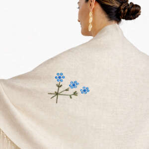 Blue Bonnet Wool Shawl