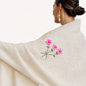 Pink Bonnet Wool Shawl