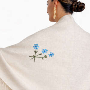 Blue Bonnet Wool Shawl