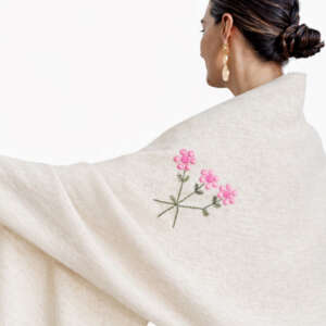 Pink Bonnet Wool Shawl