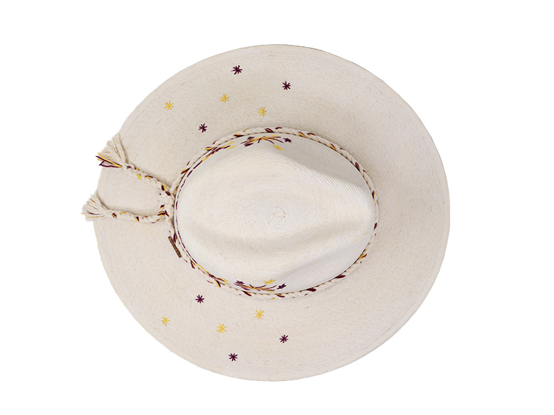LSU Inspired Victory Sparks White Palm Hat - top view