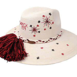 Texas Tech Inspired Victory Sparks White Palm Hat - side view