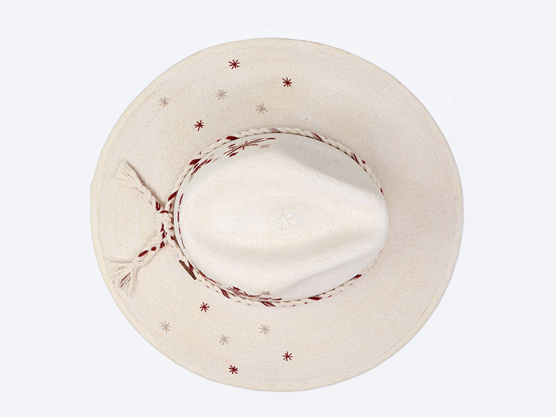 Texas A&M Inspired Victory Sparks White Palm Hat - top view